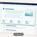 Schematische Google-Suchergebnisseite mit vollständig geöffneter KI-Antwort über den klassischen Suchtreffern (KI-generierte Illustration)